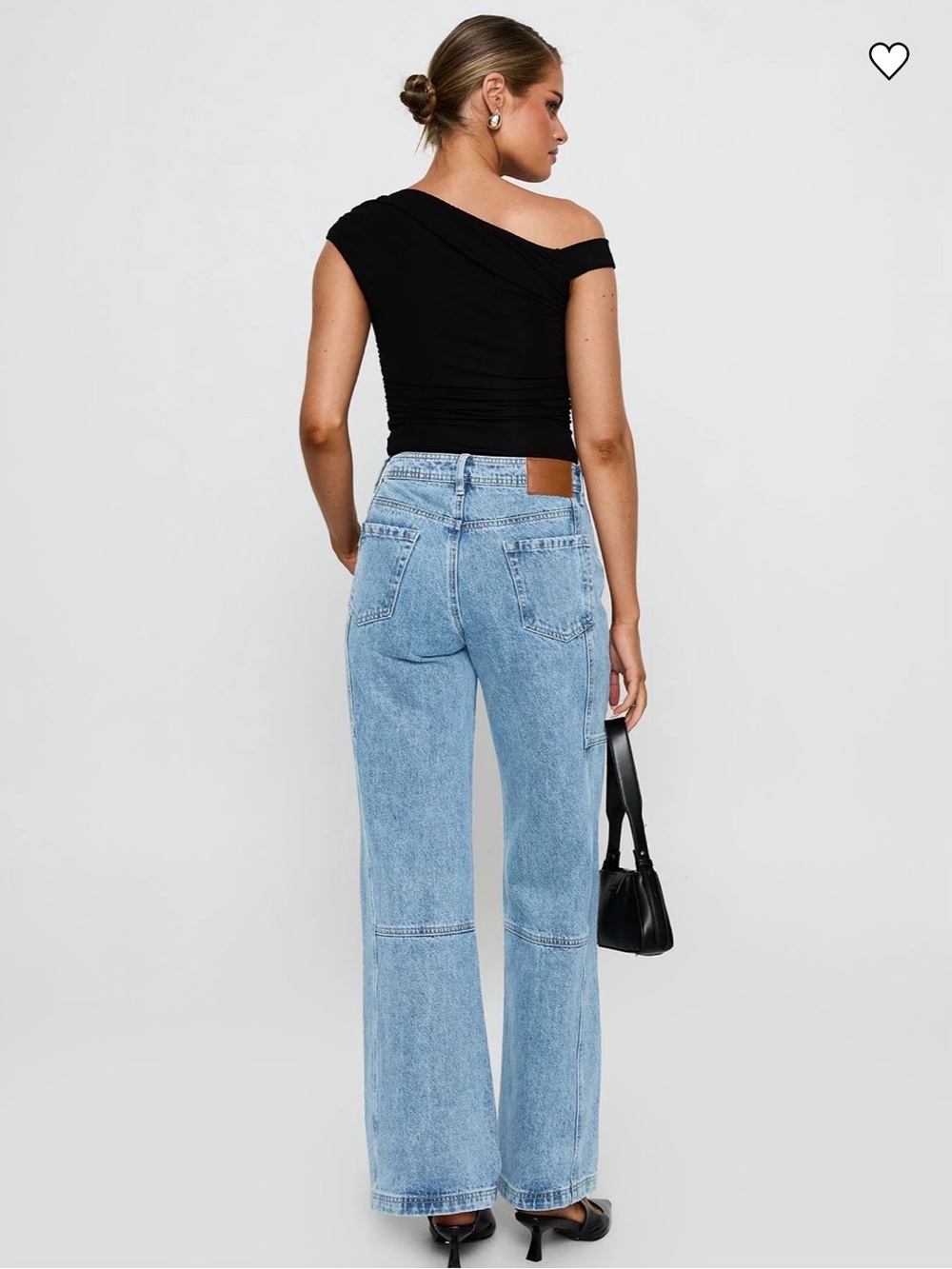 Princess Polly NWT Chad Cargo Jeans Mid Wash Denim Size 4 - Picture 2 of 13